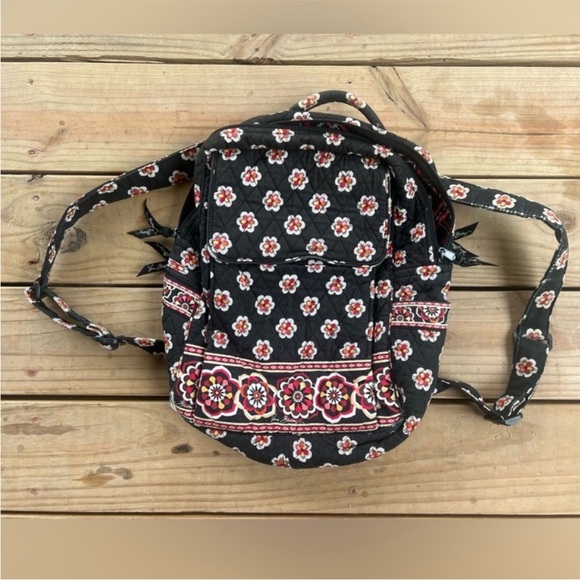 Vera Bradley Black and Floral Backpack - Picture 1 of 6